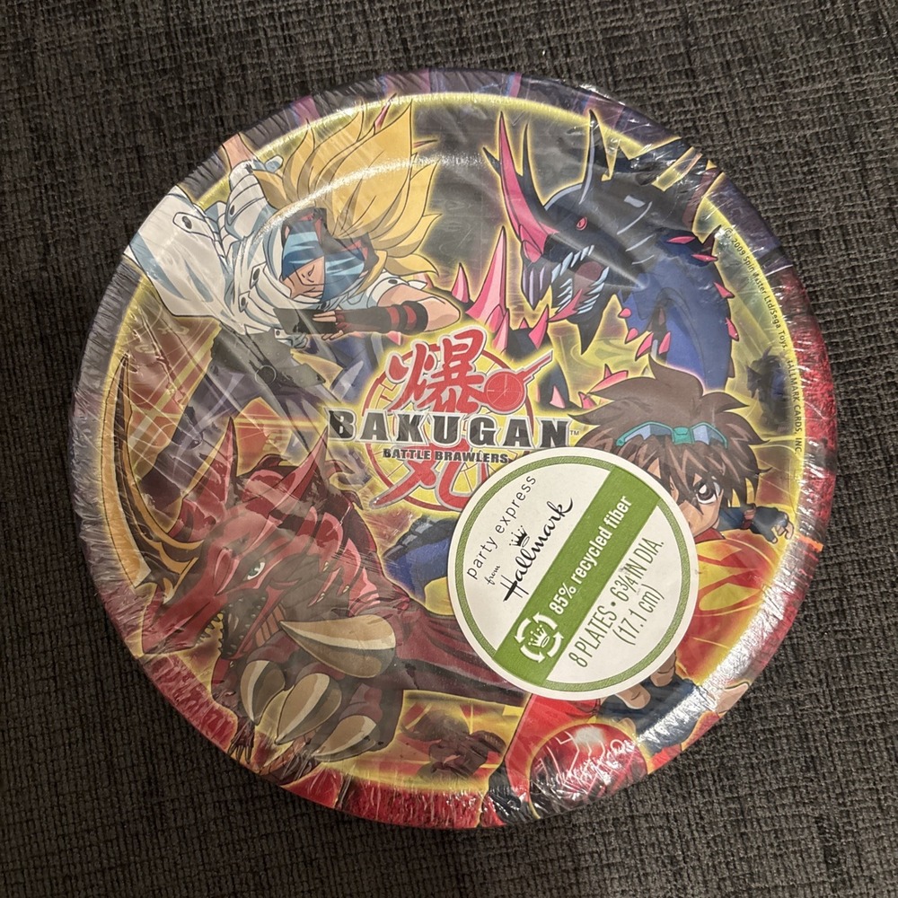 Hallmark Bakugan Battle Brawlers 6.75" Diameter Party Express Plates NOS 2009 CN